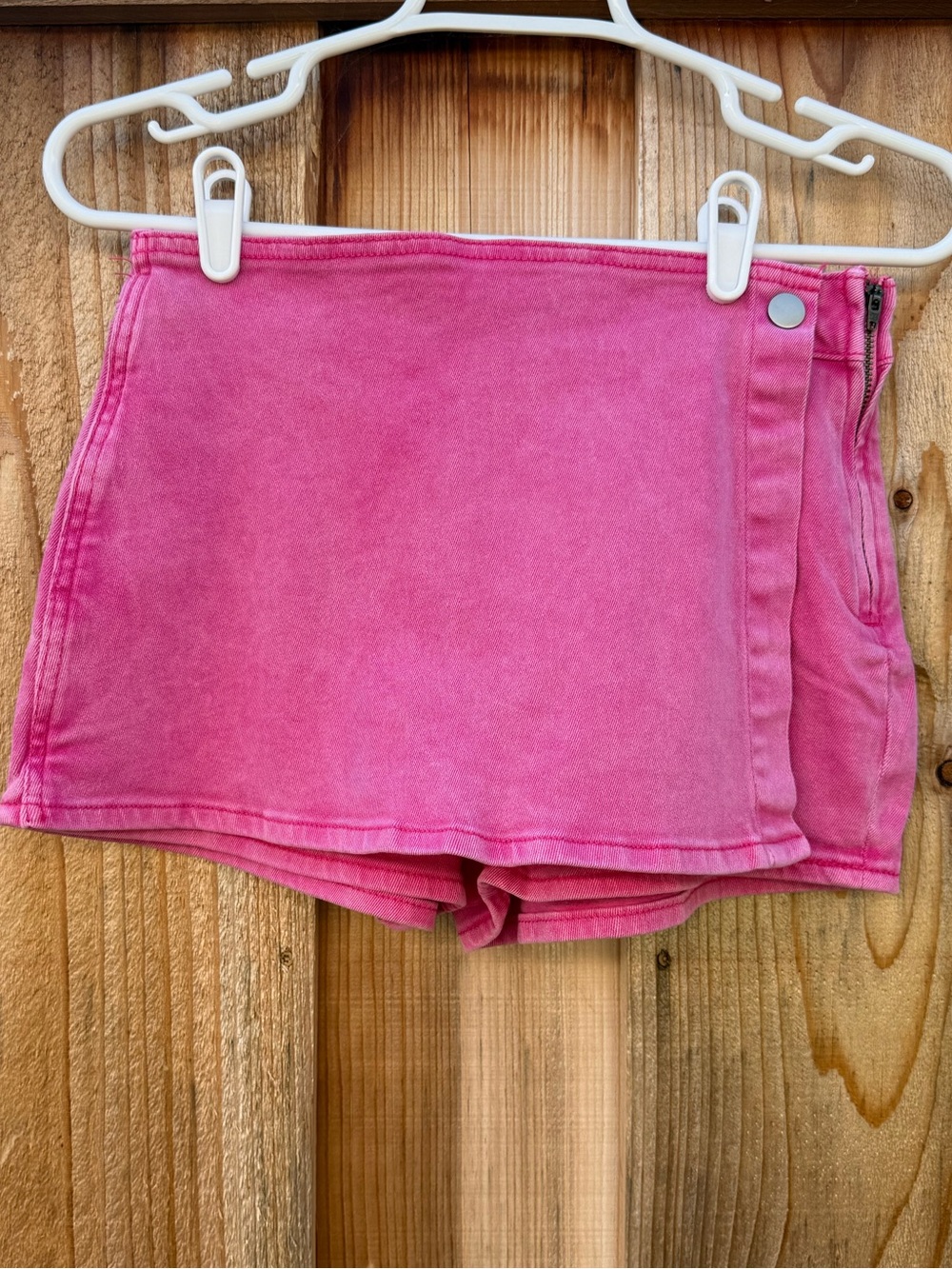 Zenana Outfitters Hot Pink Denim Skort Shorts